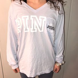 Light blue pink long sleeve shirt!